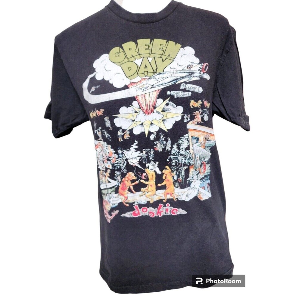 Green Day Dookie Black T-Shirt Size Small Rockabilia Band